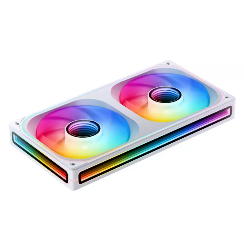 Jonsbo ZB-240WR Infinity Mirror tuuletin, ARGB, PWM, käänteiset lavat, 240 mm, valkoinen