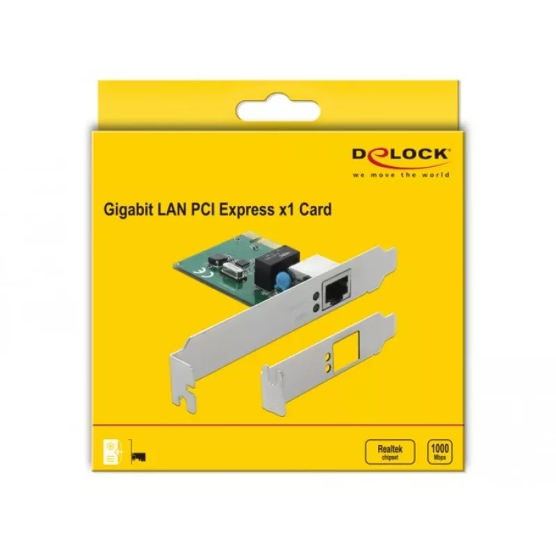 DeLOCK 90381 PCI Express x1 Gigabit LAN -kortti, 1x RJ45, RTL8111