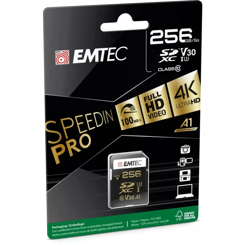 Emtec 256GB SDXC UHS-I Class 10 muistikortti ECMSD256GXC10SP