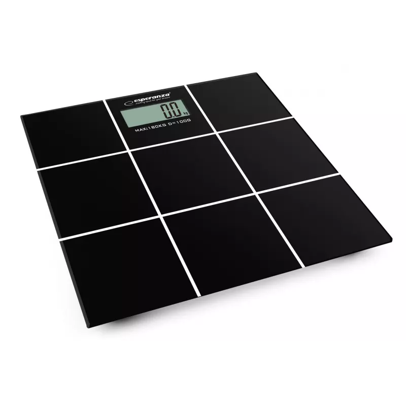 Henkilövaaka Esperanza EBS004 - elektroninen, 180 kg, musta lasi