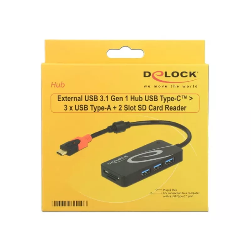 USB-keskitin DeLOCK USB 3.0 Type-C 3 portti