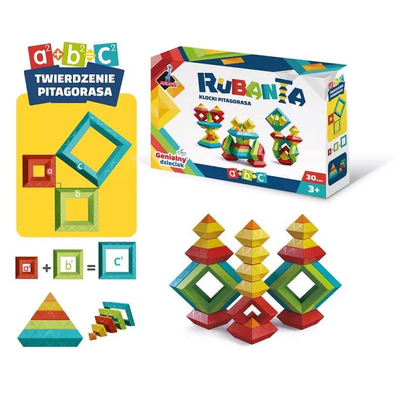 Ascato Pythagoras Blocks Rubanta -opetuksellinen rakennuslelu 30 osaa malli 119403