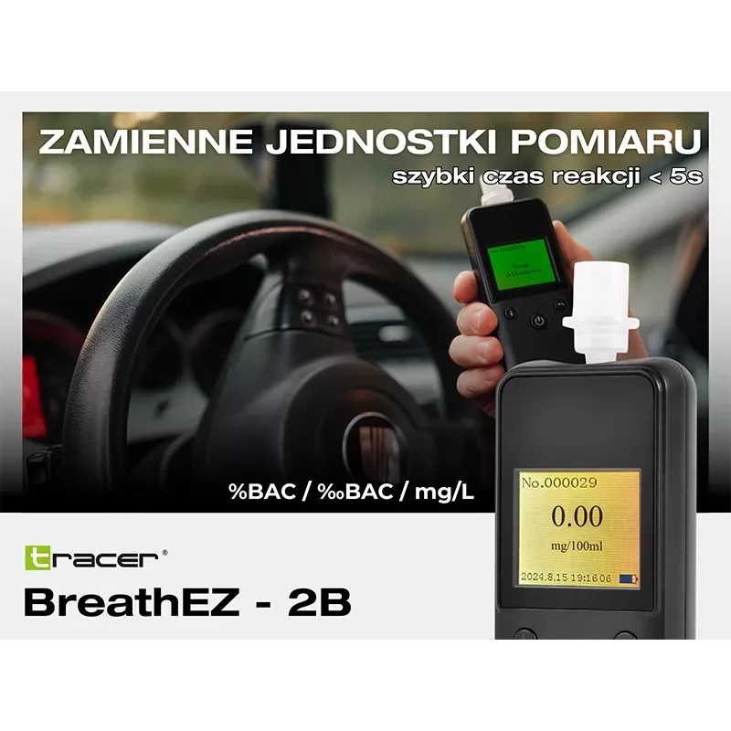 Tracer BreathEZ-2B puolijohdealkometri, musta