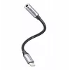 Äänisovitin Vention Lightning–3,5 mm BMBHA, Lightning–3,5 mm langallinen sovitin 0,1 m kaapelilla, harmaa