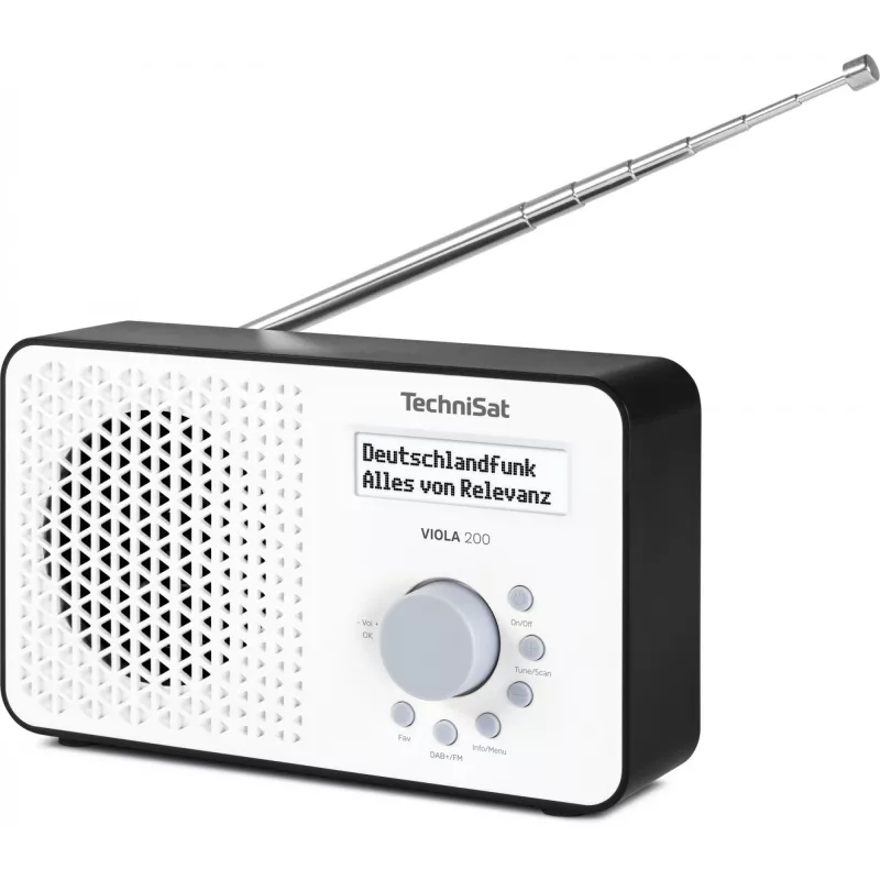 TechniSat VIOLA 200 DAB+ digitaalinen radiokello, valkoinen/musta