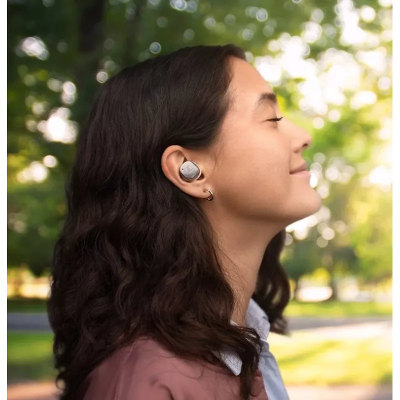 SENNHEISER Momentum MTW4 langattomat Bluetooth Noise-Cancelling urheilunappikuulokkeet - valkoinen & hopea