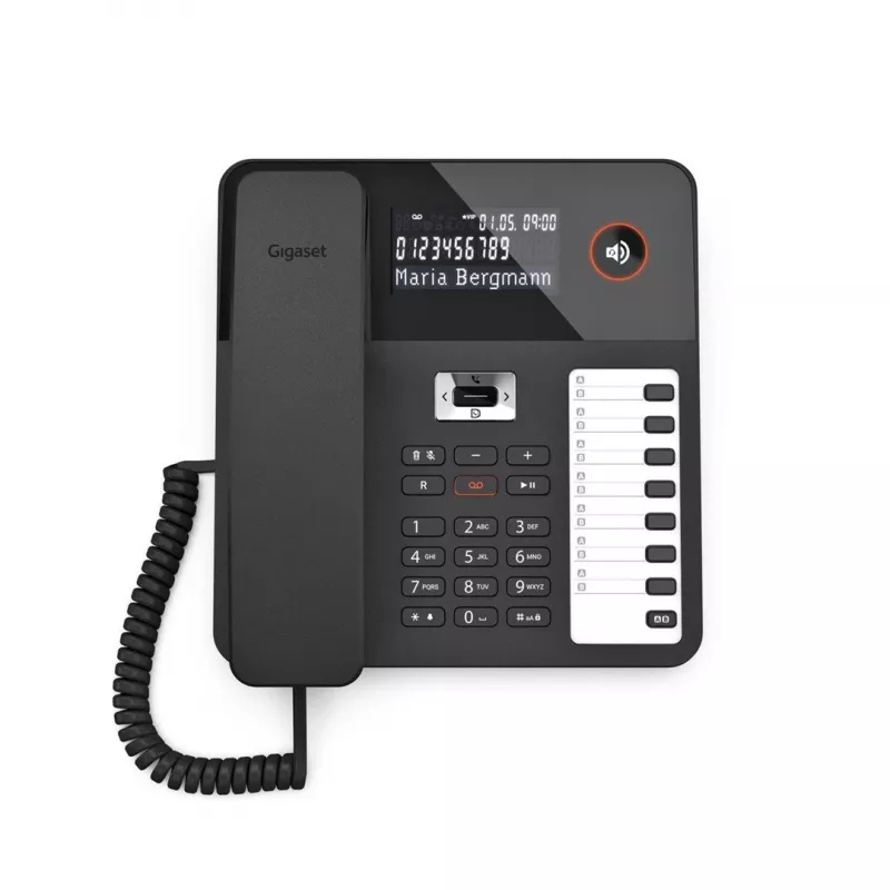 DECT-puhelin Gigaset DESK 800A langallinen luuri 200 puhelinluettelomerkintää musta