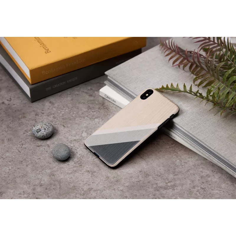 Puhelinkotelo man and wood iPhone XS Max — harmaa puku, musta