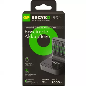 GP ReCyko Pro P461 AA/AAA akkulaturi ja D461 telakka-asema