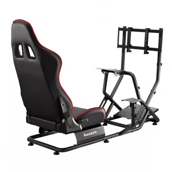 Racing-cockpit huzaro Speed 6.0 säädettävällä istuimella, teräsrunko, 30°–90° kulma, tukee enintään 120 kg, punainen, 1080×1360×560 mm