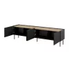 4D ONDA -TV-taso 200x40x35-54 musta (seisova tai seinäkiinnitteinen)