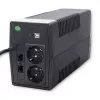 Qoltec Monolith 53980 UPS-varavirtalähde 1000 VA 600 W, 2x Schuko, LCD, USB, RJ45