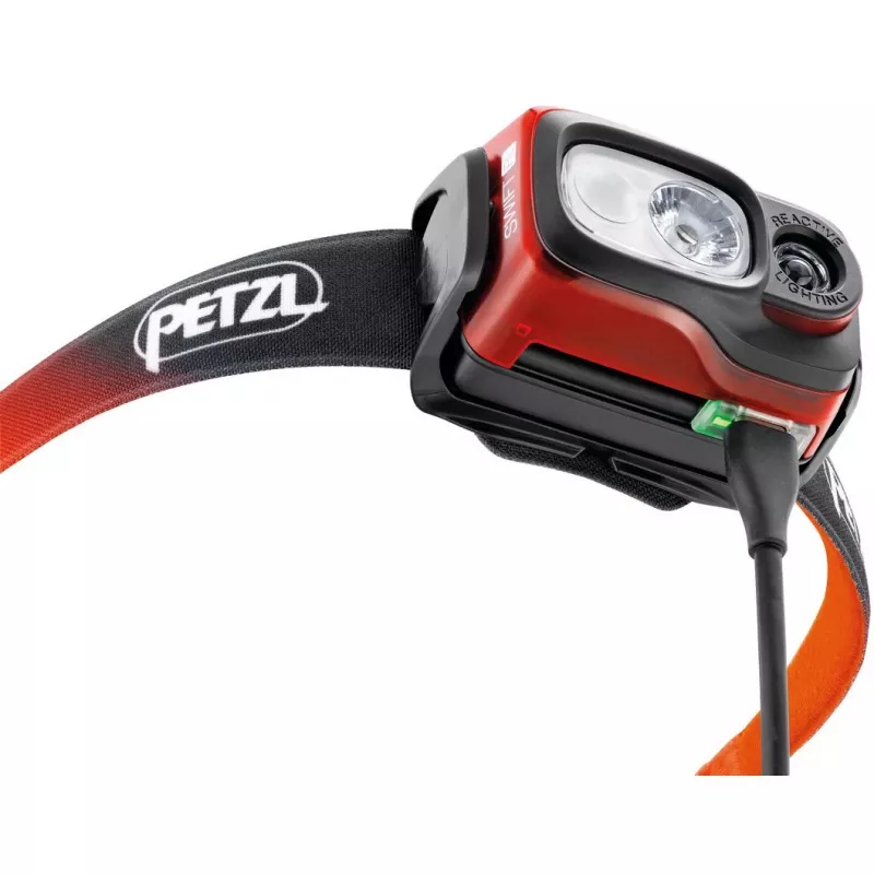 Petzl SWIFT RL musta, oranssi, valkoinen otsalamppu LED