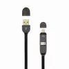 USB-A-pistoke - Micro-USB + 8-pin iPhone -pistoke kaapeli SBOX 1 m musta