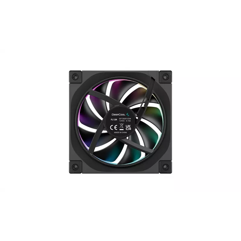 DeepCool FL12R 3-in-1 120 mm kotelotuulettimet (3 kpl), Reverse, 4-pin PWM, 500–2150 r/min, FDB, mustat