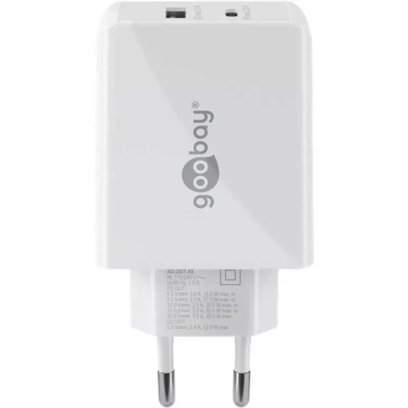 Goobay Dual USB-C™ PD (Power Delivery) pikalaturi (30 W) (61674)