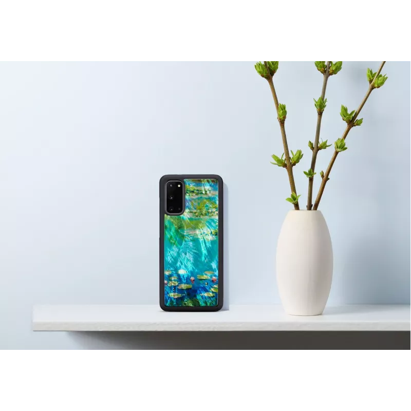 iKins suojakotelo Samsung Galaxy S20:lle — muotoilu musta Water Lilies