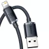 Baseus Crystal Shine kaapeli USB-Lightning, 2,4 A, 1,2 m (musta)