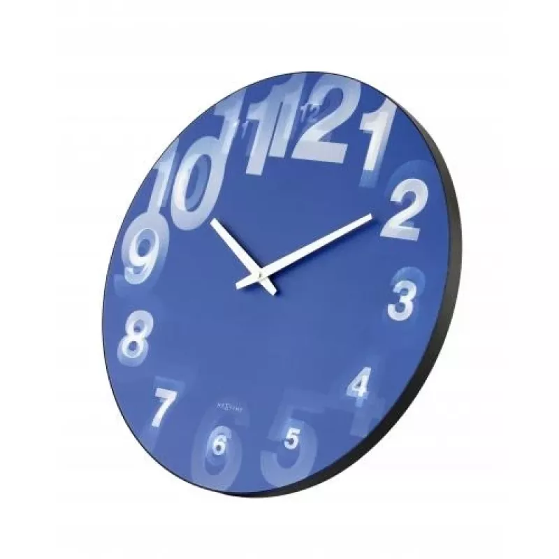 NeXtime kello 3077bl 3D, Ø39,5 cm, seinäkello, sininen/valkoinen