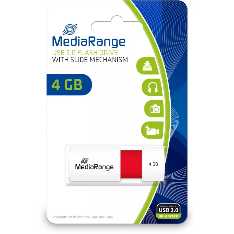 USB-muistitikku MediaRange 4 GB USB Type-A 2.0 MR970