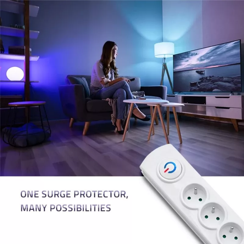 Ylijännitesuoja Qoltec 50293 valkoinen 8 AC-pistorasiaa 230 V