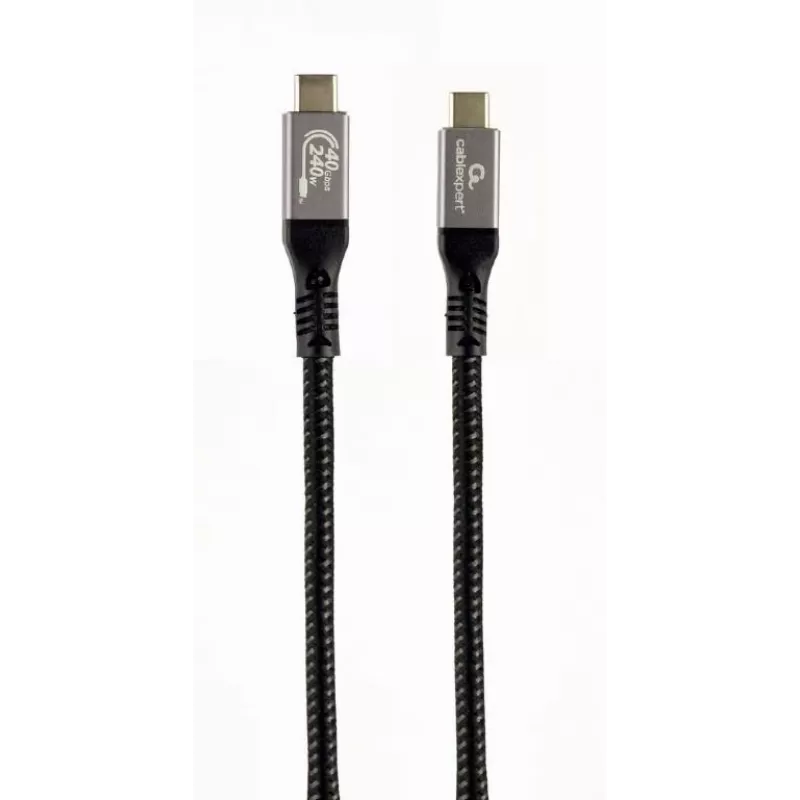 USB-C–USB-C-kaapeli GEMBIRD CCBP-USB4-CMCM240 1,5 m, USB4 Gen 3x2, 40 Gbit/s, 240 W, musta