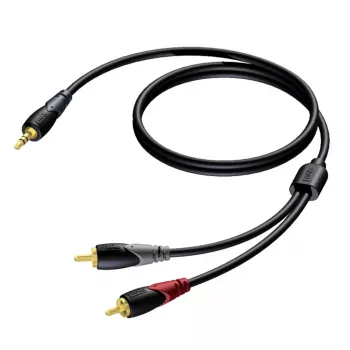3,5 mm jakkipistoke stereo 2x RCA/chinch-pistokkeeseen audiokaapeli Procab 1KPCL049 5 m