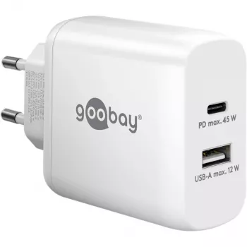 Goobay 65412 laturi mobiililaitteille kuulokkeet, kannettava tietokone, älypuhelin, tabletti valkoinen AC sisäkäyttöön