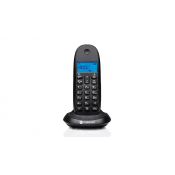 Langaton puhelin Motorola C1001CB musta — DECT-käsipuhelin 1,6 tuuman näytöllä