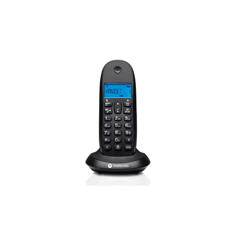 Motorola C1001CB+ DECT-langaton puhelin puhelunesto-, soittajan tunnistus- ja kaiutinpuhelutoiminnolla, musta