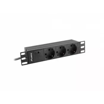 Lanberg PDU-03E-0200-BK virranjakeluyksikkö (PDU) 3 AC-lähtöä 1U musta