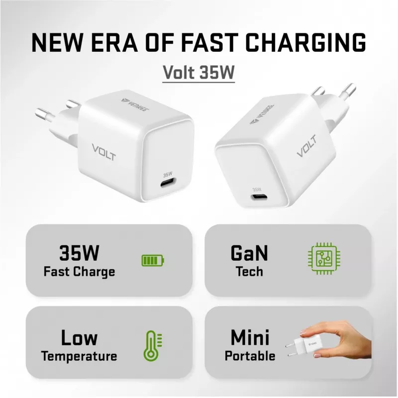 USB-C 35W 3A Power Delivery 3.0 QC 3.0 seinälaturi valkoinen