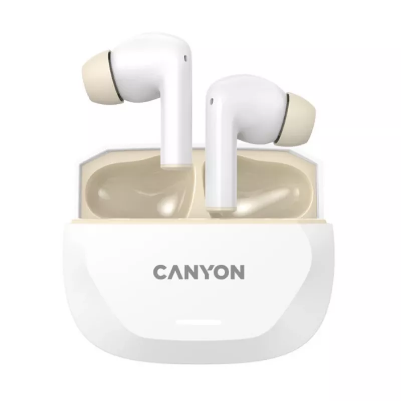 Kuulokkeet CANYON HEXAGON 7 TWS ANC+ENC langaton lataus valkoinen beige