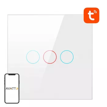 Älykäs valokytkin Avatto TS02-EU-W3 WiFi 3-suuntainen — seinäasennettava WLAN-kytkin moniohjaukseen