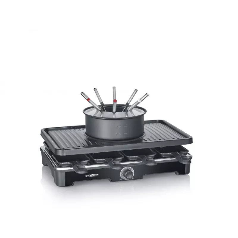 Severin RG 2347 raclette-grilli 8 henkilölle 1400 W musta