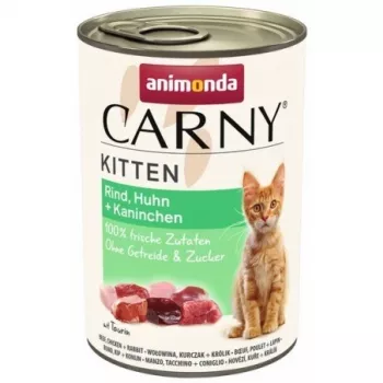 animonda Carny märkäruoka kissoille 400 g – korkea lihapitoisuus, viljaton, kananmakuinen, pennuille