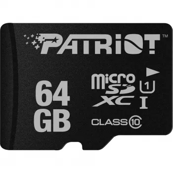 Muistikortti PATRIOT MicroSDXC 64GB UHS‑I Class 10 U1 80MB/s (PSF64GMDC10)