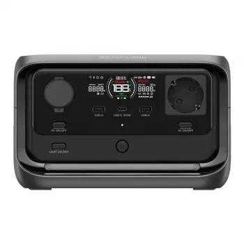 Kannettava voima-asema EcoFlow River 3 Plus — LiFePO4 286Wh, AC- ja USB-lähdöt, aurinko-/savukkeensytytinlataus