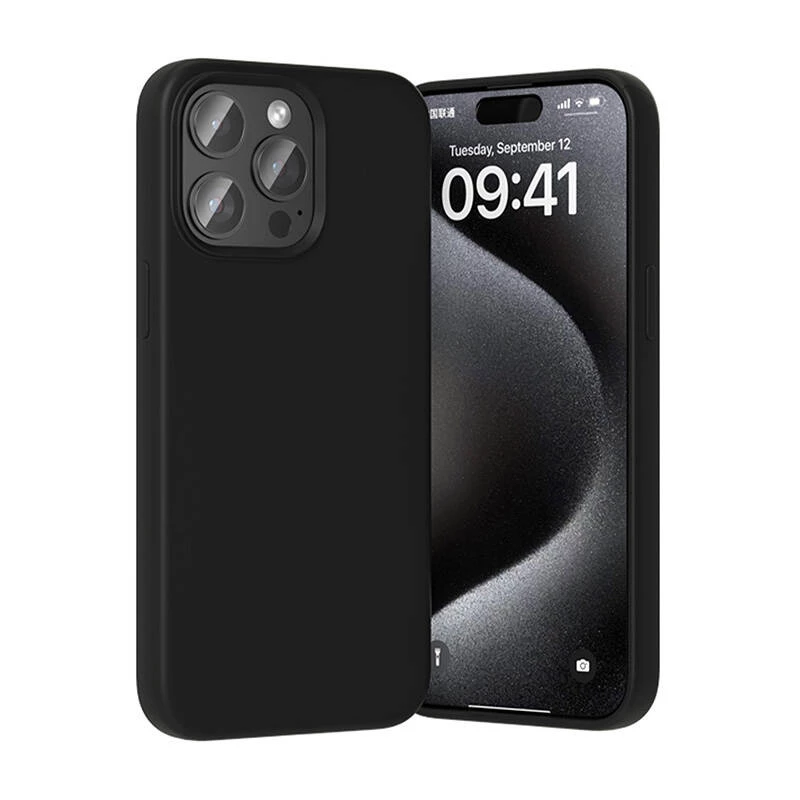 Vention KUFB0-40 silikoninen suojakotelo iPhone 15 Pro Max — musta soft touch -kotelo