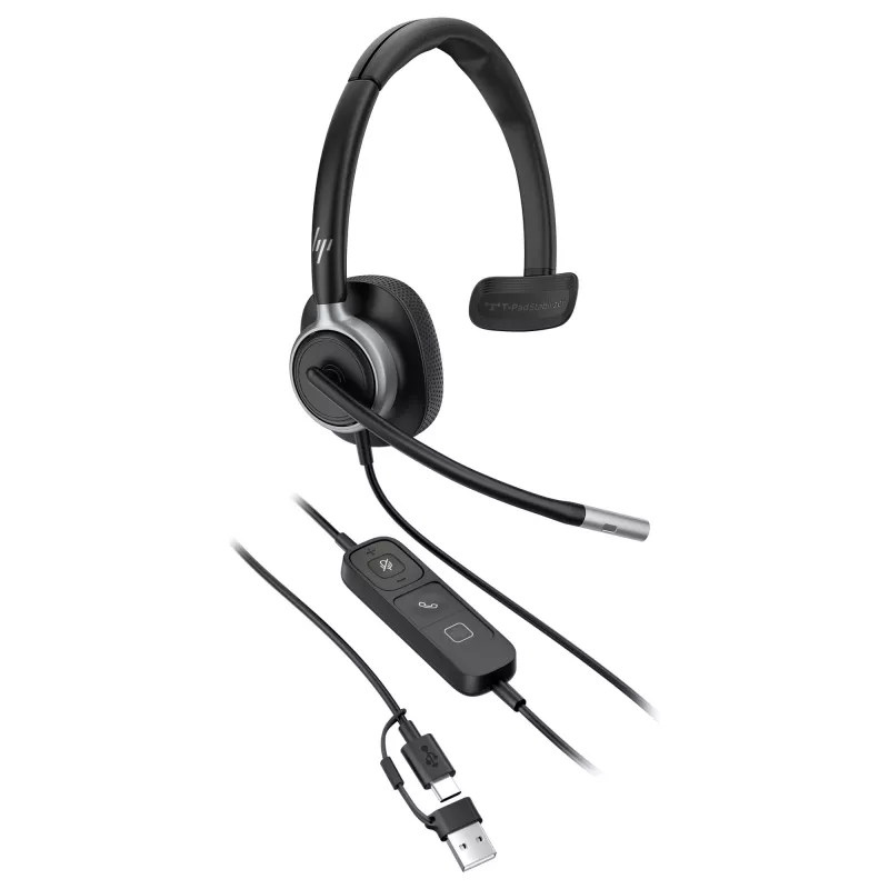 Monauralinen USB-kaapelikuulokemikrofoni Poly Mission 615 — paino 117,5 g