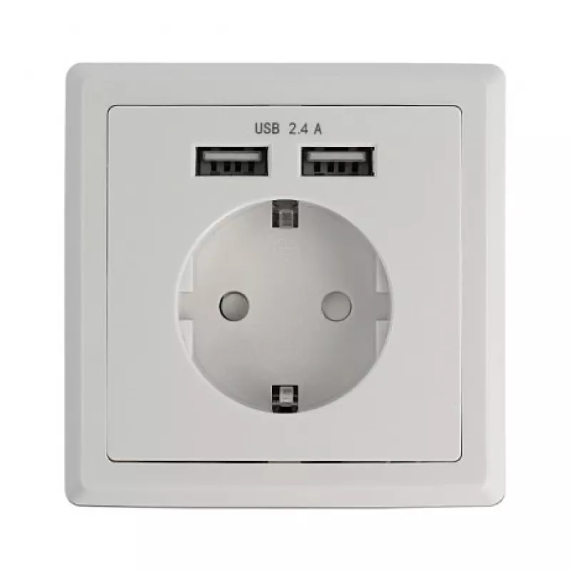 Pistorasia CEE 7/3 + USB DeLOCK 11471