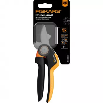 Fiskars X-Series P941 puutarhasakset alasin musta, oranssi