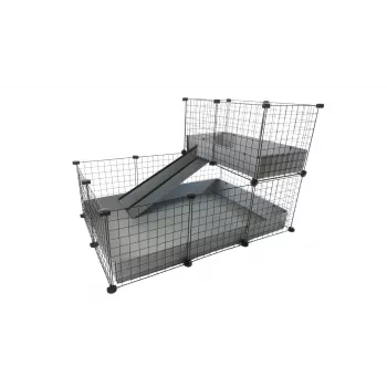 C&C modulaarinen pieneläinhäkki yksitasoinen 3x2 parvi ja ramppi