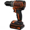 Black & Decker BL186K-QW akkuporakone-ruuvinväännin, 18 V, 1,5 Ah Li-ion-akku, 2 vaihdetta, 1650 kierr./min, 52 Nm, kotelolla, musta/oranssi