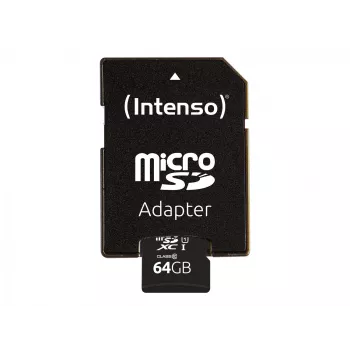 Intenso Performance - flash-muistikortti (microSDXC SD-adapterilla) - 64GB - UHS-I U1 / Class10 - microSDXC UHS-I (3424490)