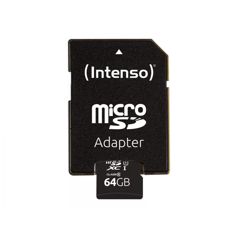 Intenso Performance - flash-muistikortti (microSDXC SD-adapterilla) - 64GB - UHS-I U1 / Class10 - microSDXC UHS-I (3424490)
