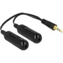 DeLOCK - äänenjakaja - 30 AWG - Mini-Phone stereo 3,5 mm (uros) - Mini-Phone stereo 3,5 mm (naaras) - 19 cm - musta (65683)