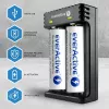 Akkulaturi everActive LC200 kotitalous USB, 2 paikkaa, Li-Ion, tukee A/AA/AAA/AAAA/C/D, 5 V tulo, 4,2 V lähtö, musta