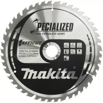 Makita Specialized EFFICUT - pyörösahanterä - puulle, metallille - 260 mm - 45 hammasta - Makita LS1018L, LS1018LN -sahoille (B-64630)