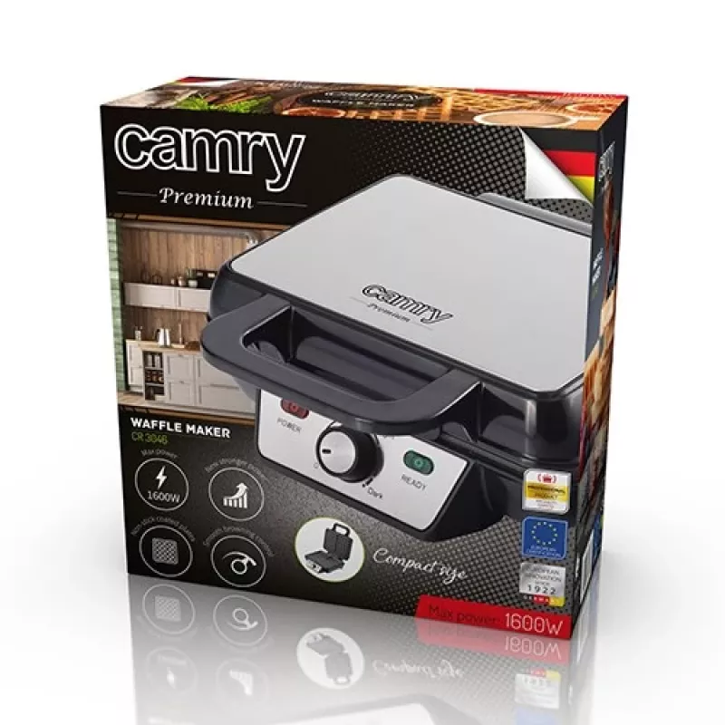 Camry CR 3046 vohvelirauta 2 s musta 1000 W (CR 3046) - Adler